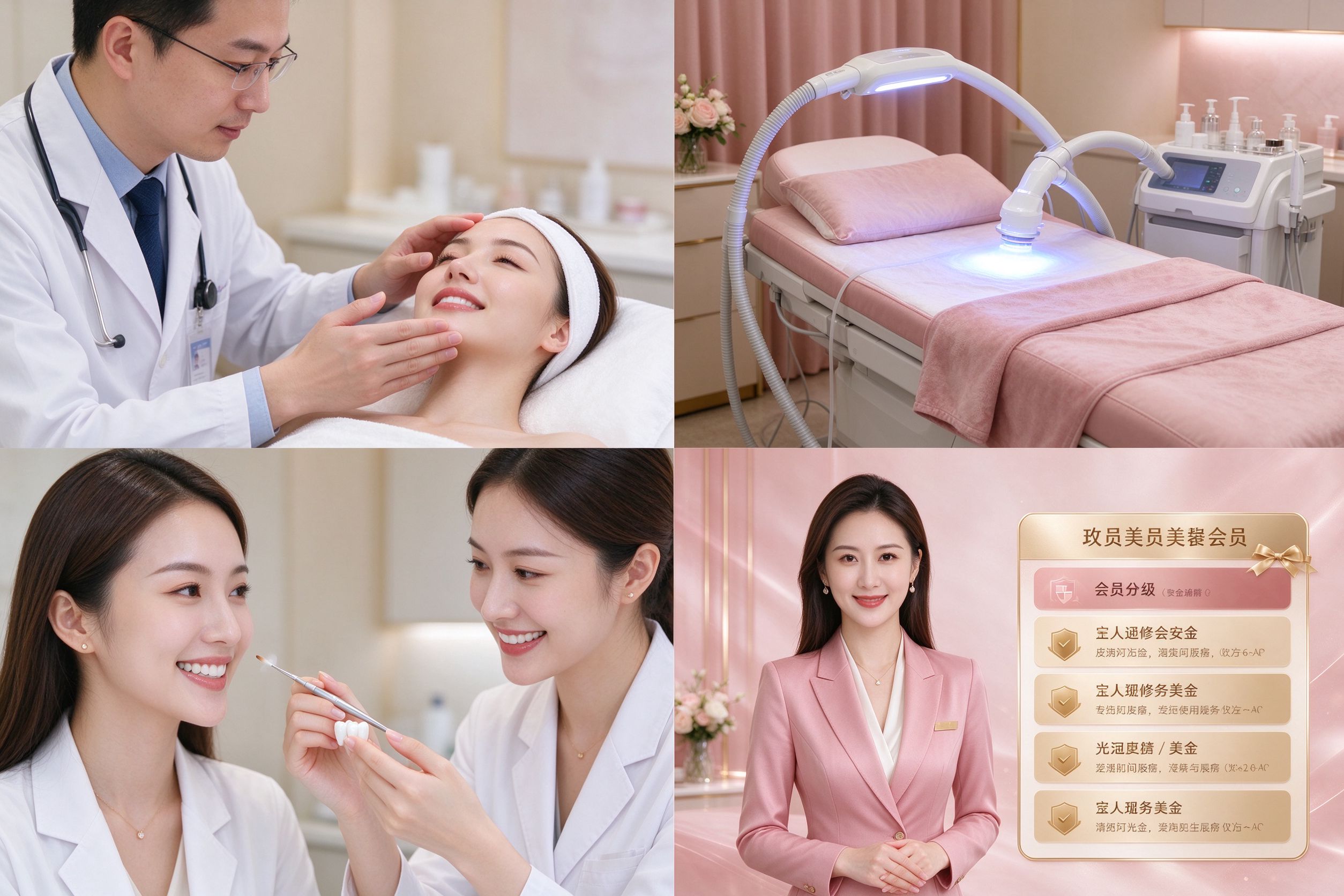 面部整形、皮肤管理、口腔美容与会员服务场景